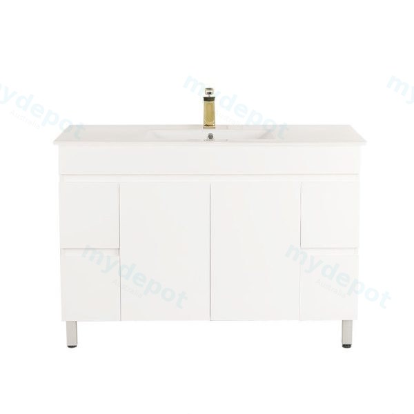 [50491] 1200*450*710mm Freestangding Gloss White PVC Vanity Cabinet Only