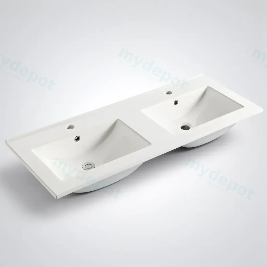 1200L*460D*180HMM NANA GLOSS WHITE THIN EDGE CERAMIC TOP DOUBLE BASINS