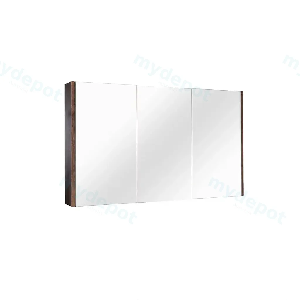 1200mm Dark Oak MDF 3 Doors Pencil Edge Shaving Cabinet