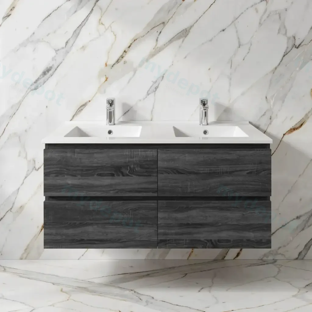 1200mm Dark Grey MDF 4 Drawers Wall Hung Bathroom Vanity Cabinet Only