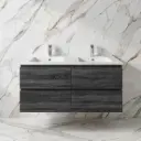 1200mm Dark Grey MDF 4 Drawers Wall Hung Bathroom Vanity Cabinet Only