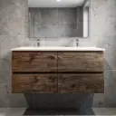 1200mm Dark Oak MDF 4 Drawers Wall Hung Bathroom Vanity Cabinet Only