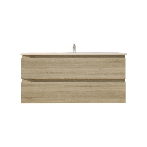 [93017/Q1246WO] 1200mm White Oak MDF 2 Drawers Wall Hung Bathroom Vanity Cabinet Only