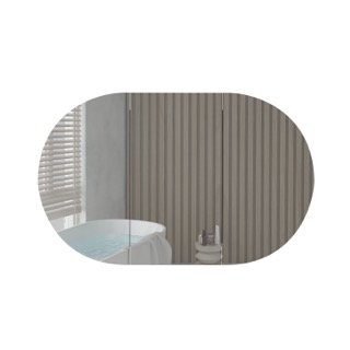 1200Lx750Hx146Dmm Oval Matte White 2PAC MDF 3 Door Shaving Cabinet