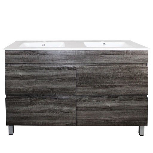 [93050/DG1246L-D] 1200mm Dark Grey MDF 4 Drawers Freestanding Bathroom Vanity Cabinet Only
