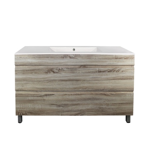 1200mm White Oak MDF 2 Drawers Freestanding Bathroom Vanity Cabinet Only