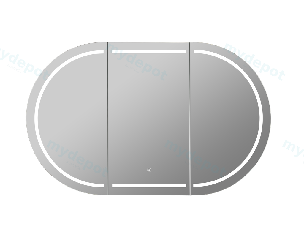 1200X750X155mm Allison Pill LED Shaving Cabinet Matte Black