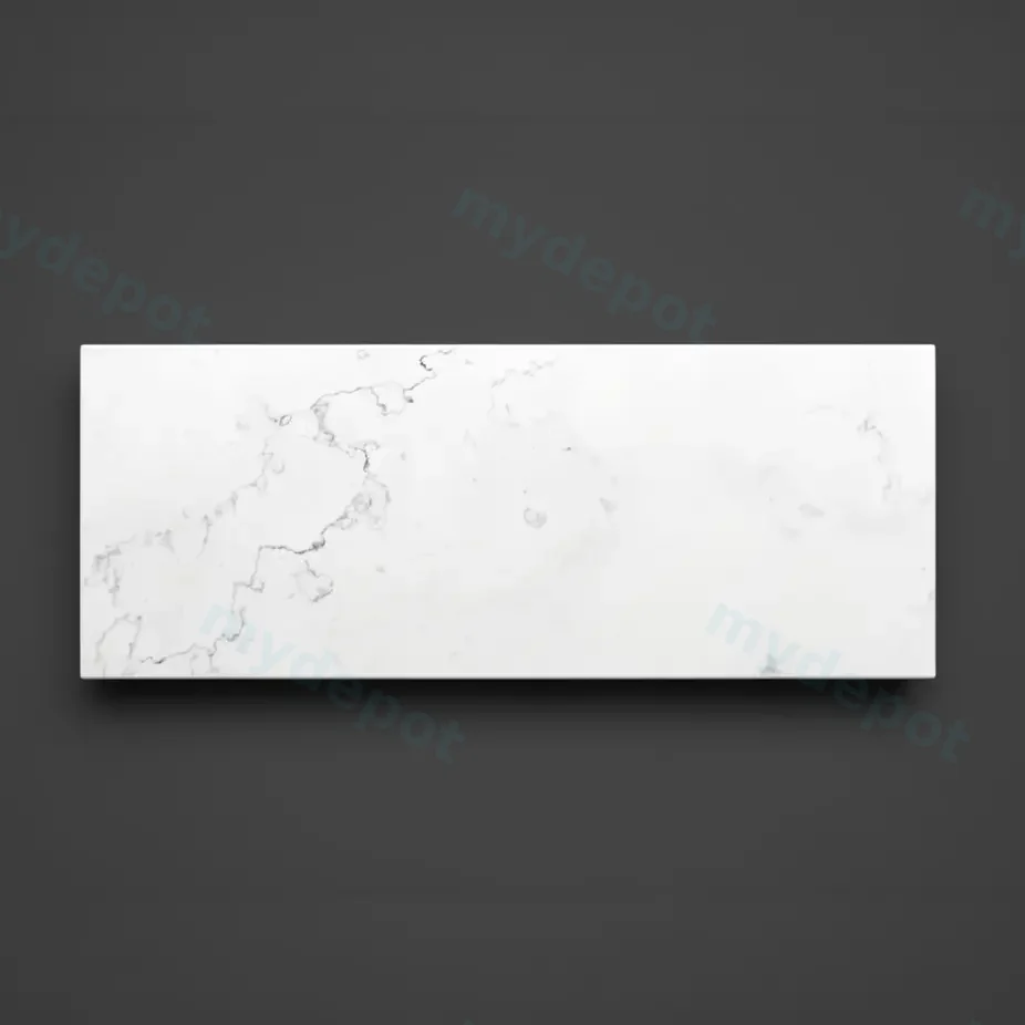 1200x465x20mm Quartz Stone Top Gloss White Marble Look Silica-Free Caesarstone Benchtop
