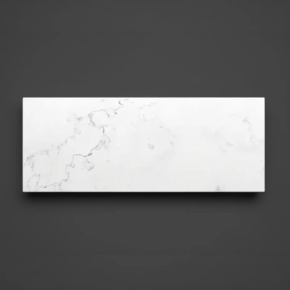 [90186/QZ1246ST] 1200x465x20mm Quartz Stone Top Gloss White Marble Look Silica-Free Caesarstone Benchtop