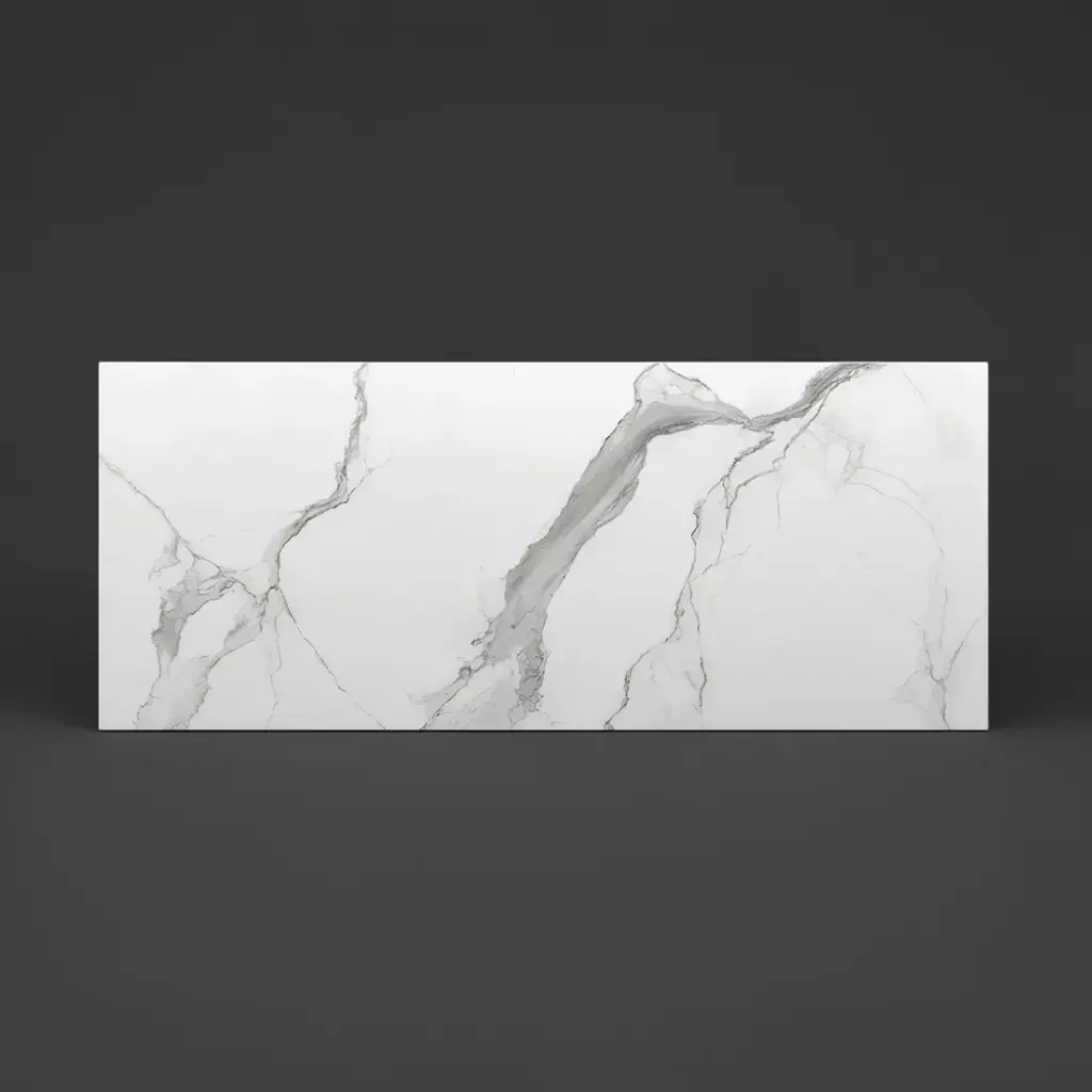 [90172/K125ST-WM] 1200mm White Marble Look Sintered Stone Top Matte Finish Benchtop