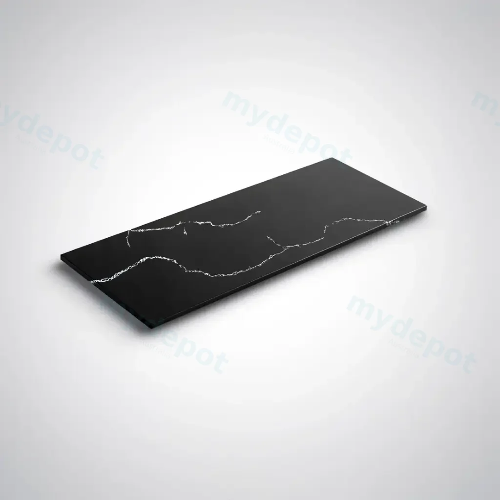 [56313] 1205X465X12mm Calacatta Night Solid Surface Stone Top Solid Surface Plain Slab For Custom Hole Cutting