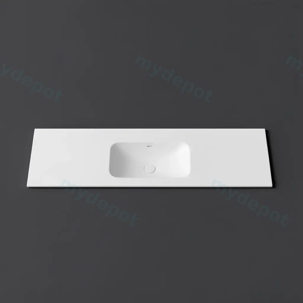 [56076] 1205X465X145 Matte White Chasey Solid Surface Stone Basin