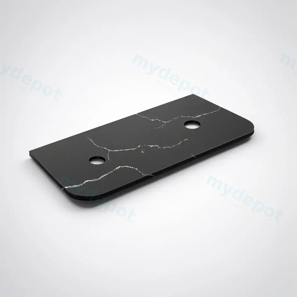 [56333] 1205X505X12mm Calacatta Night Solid Surface Curve Stone Top