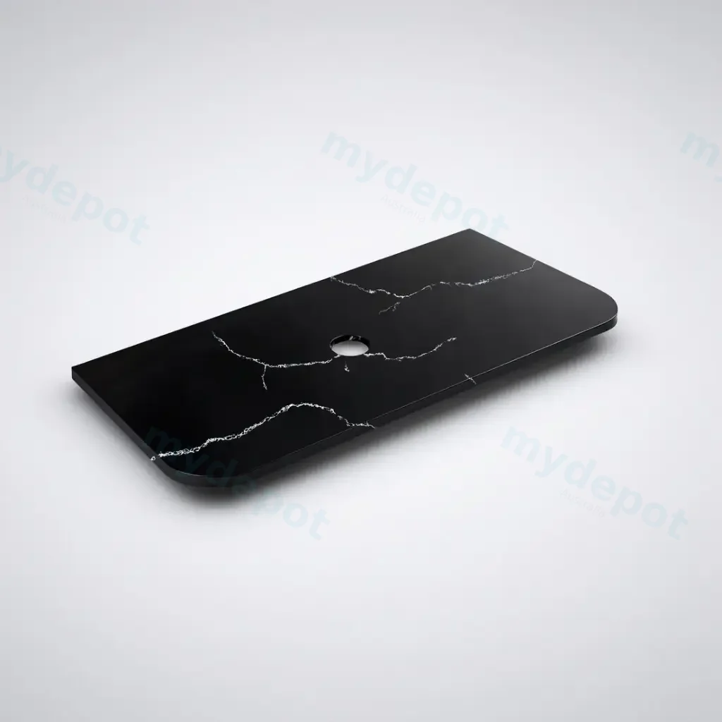 [56331] 1205X505X12mm Calacatta Night Solid Surface Curve Stone Top