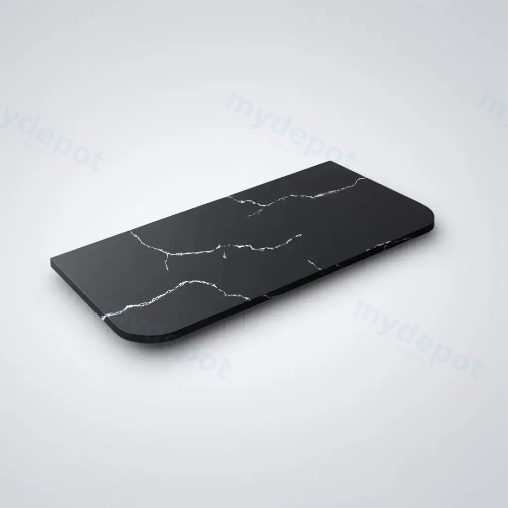[56325] 1205X505X12mm Calacatta Night Solid Surface Curve Stone Top