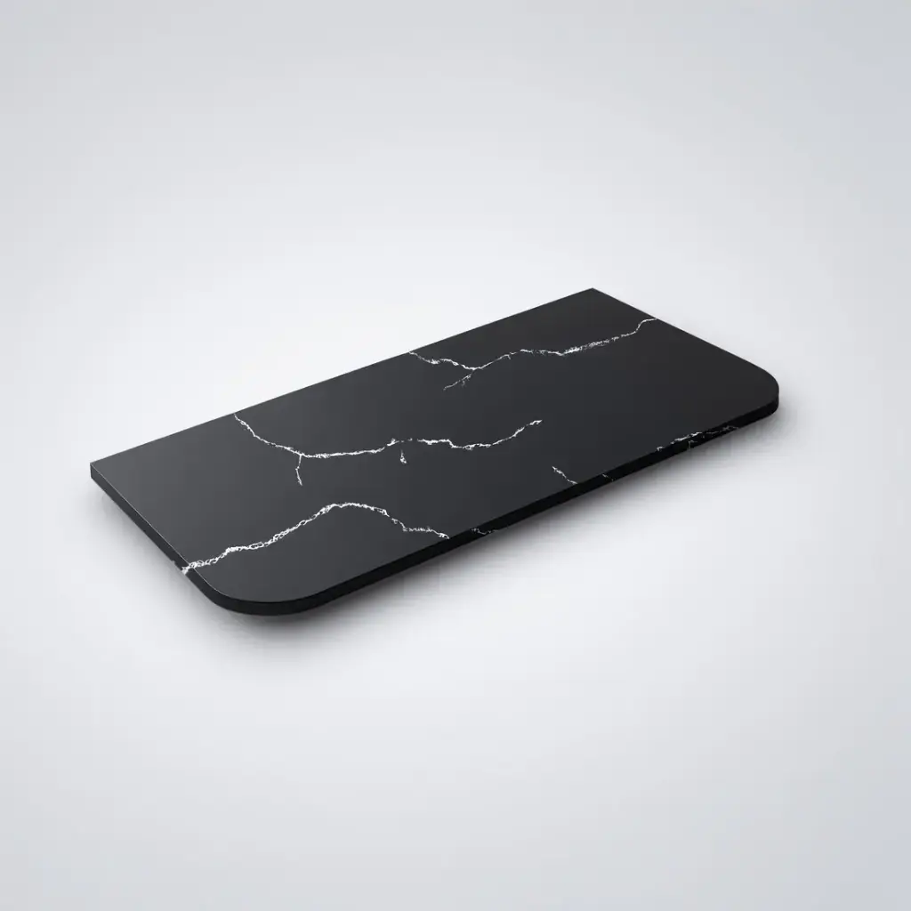 1205X505X12mm Calacatta Night Solid Surface Curve Stone Top