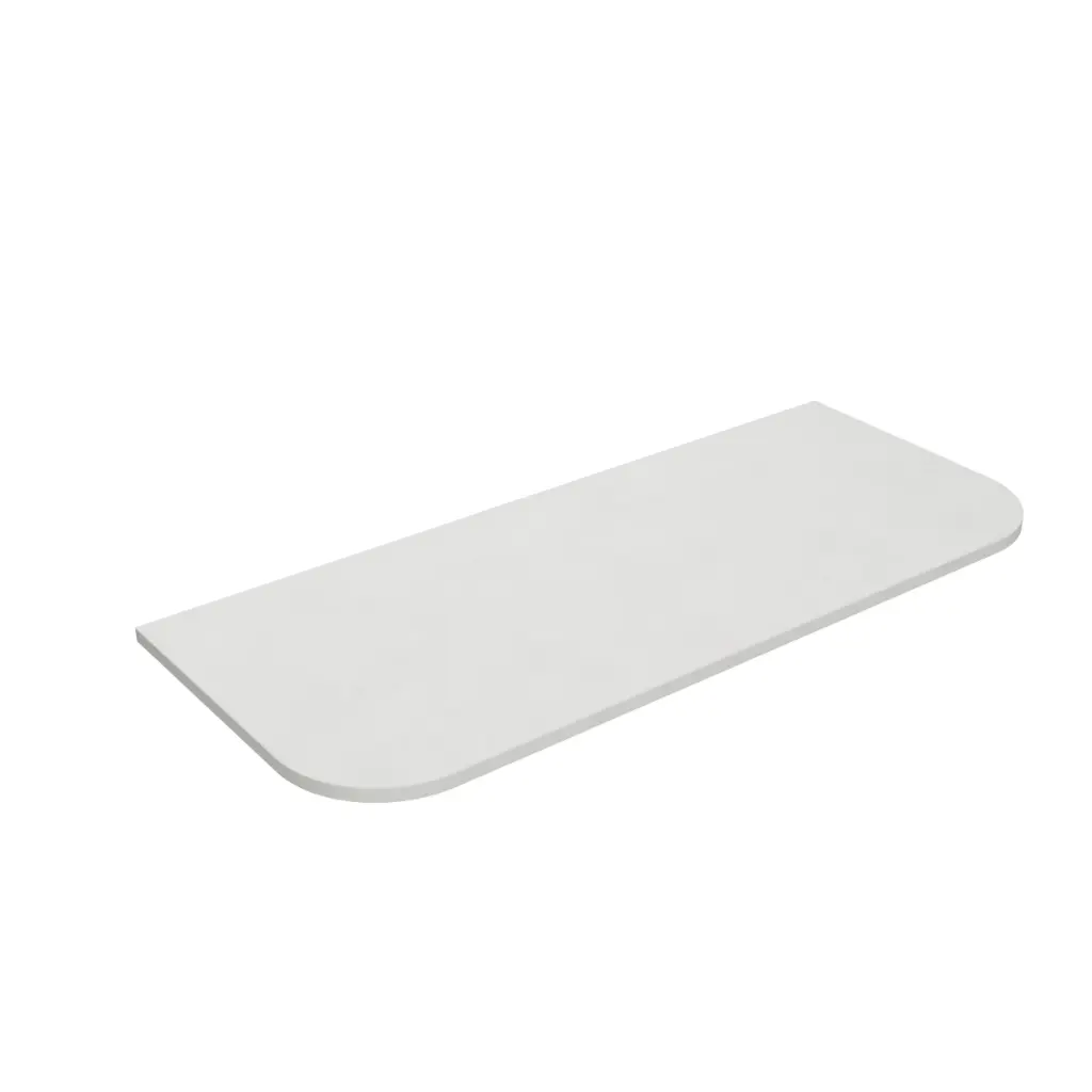[56123] 1205X505X12mm Matte White Solid Surface Plain Slab Curve Stone Top