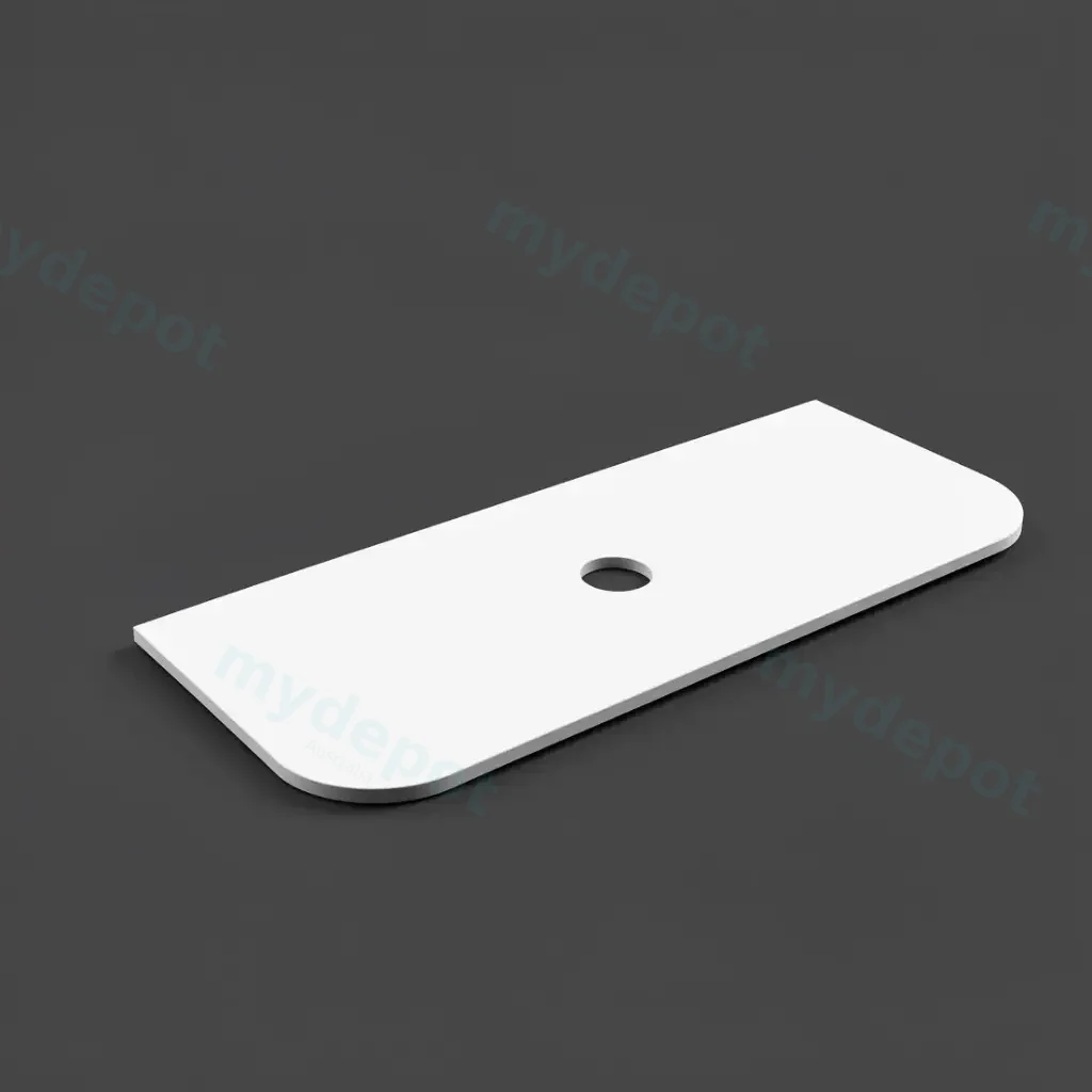 [56121] 1205X505X12mmMatte White Solid Surface Plain Slab Curve Stone Top