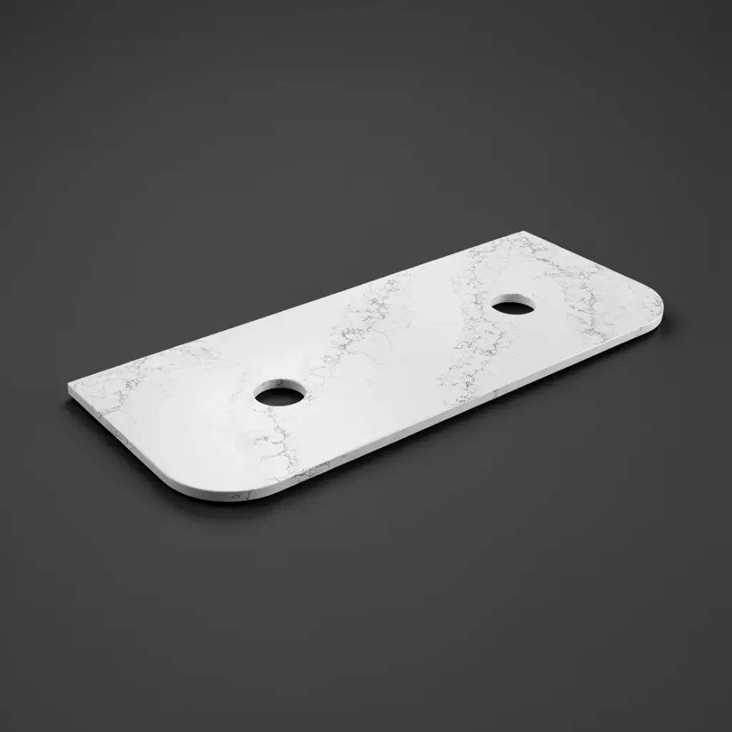 [56376] 1205X505X20mm Calacatta White (WG486) Zero Silica Engineer Curve Stone Top