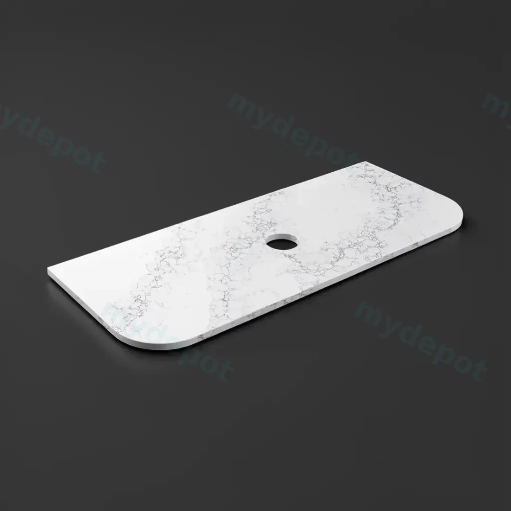1205X505X20mm Calacatta White (WG486) Zero Silica Engineer Curve Stone Top