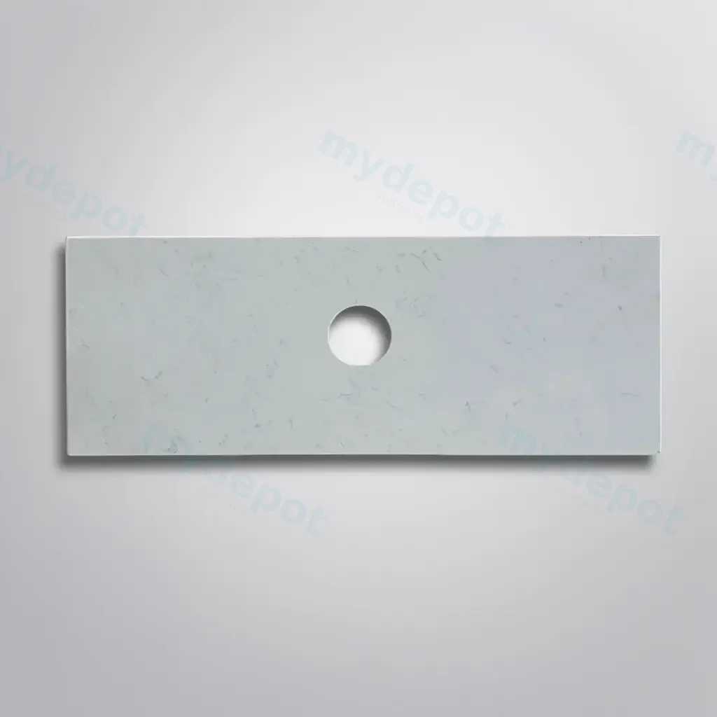 [50686] 1205x465x15mm Carrara White Zero Silica Quartz Square Corner Stone Top