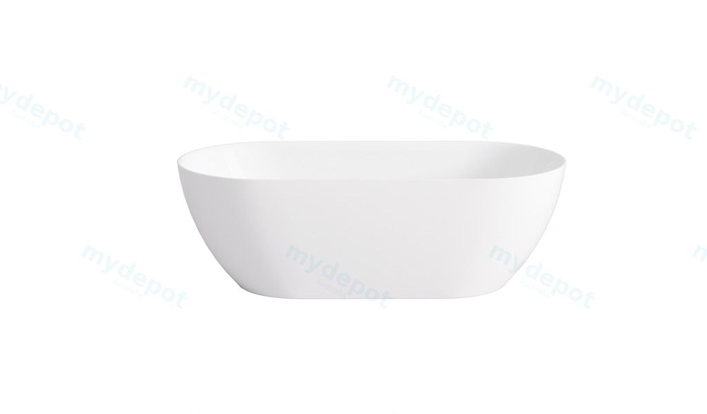 1300*700*550mm Gloss White Ellips Slim Acrylic Free Standing Bathtub No Overflow Chrome Waste And Pipe Inlcuded