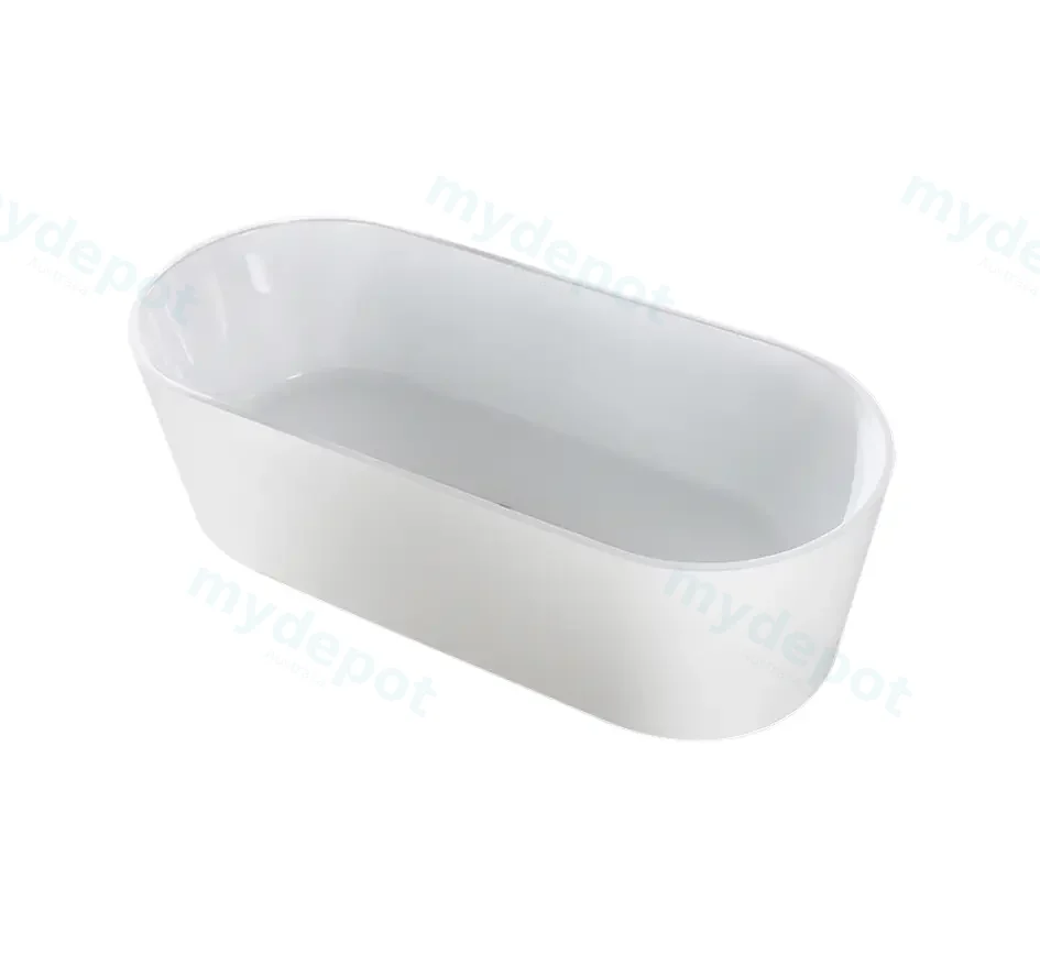1300X710X570mm Gloss WhiteAgena Acylic Free Standing Bath None Overflow 40mm Waste+Pipe Supplied