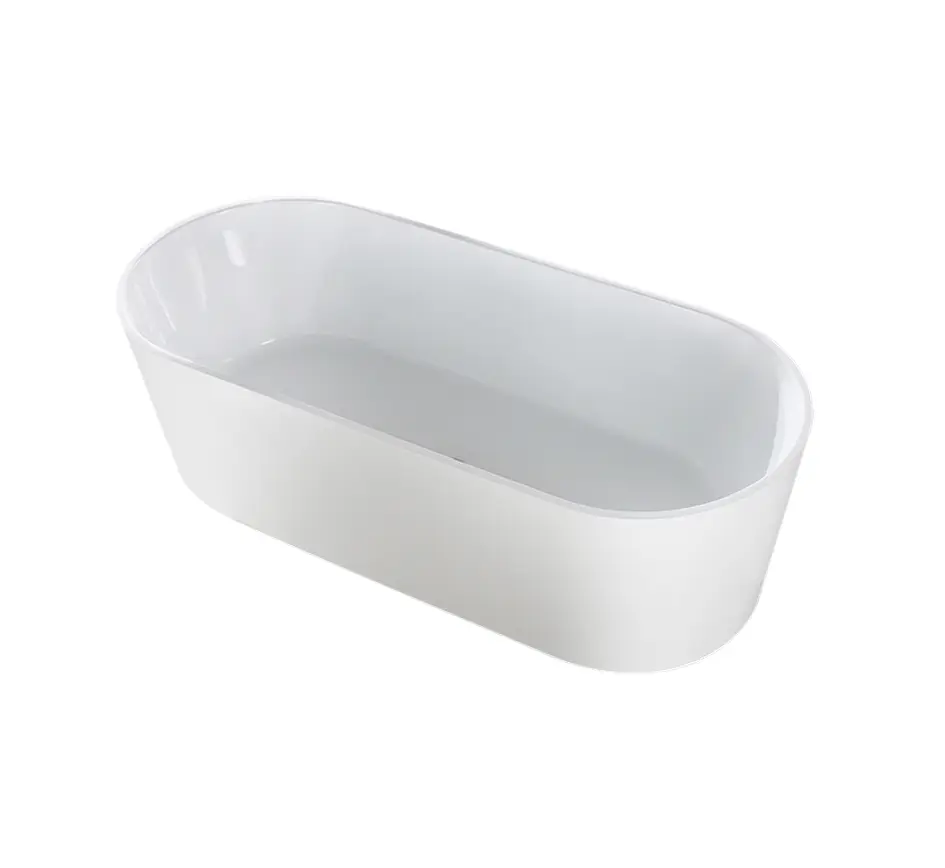 [55577] 1300X710X570mm Gloss WhiteAgena Acylic Free Standing Bath None Overflow 40mm Waste+Pipe Supplied