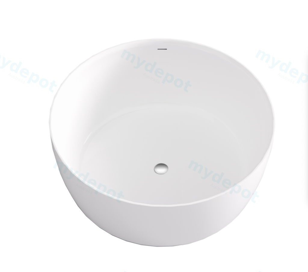 1350*1350*620mm Gloss White Olley Round Acrylic Standing Bathtub Overflow,Chrome Waste And Pipe Inlcuded