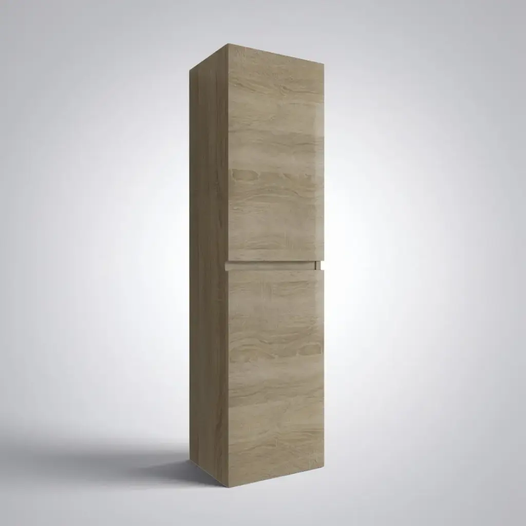 [93225/TB1350-WO] 1350mm White Oak MDF 2 Doors Tall Boy Vanity