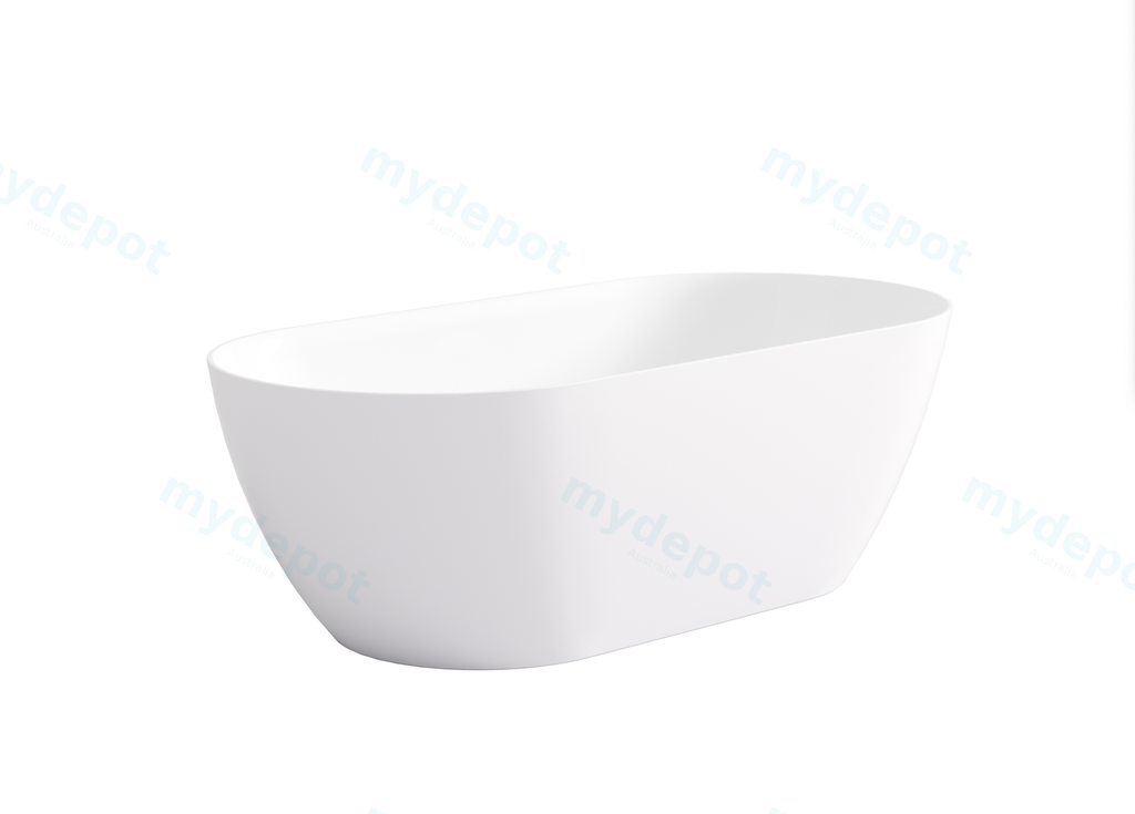 1395*750*550mm Gloss White Ellips Slim Acrylic Freestanding Bathtub No Overflow Chrome Waste And Pipe Inlcuded