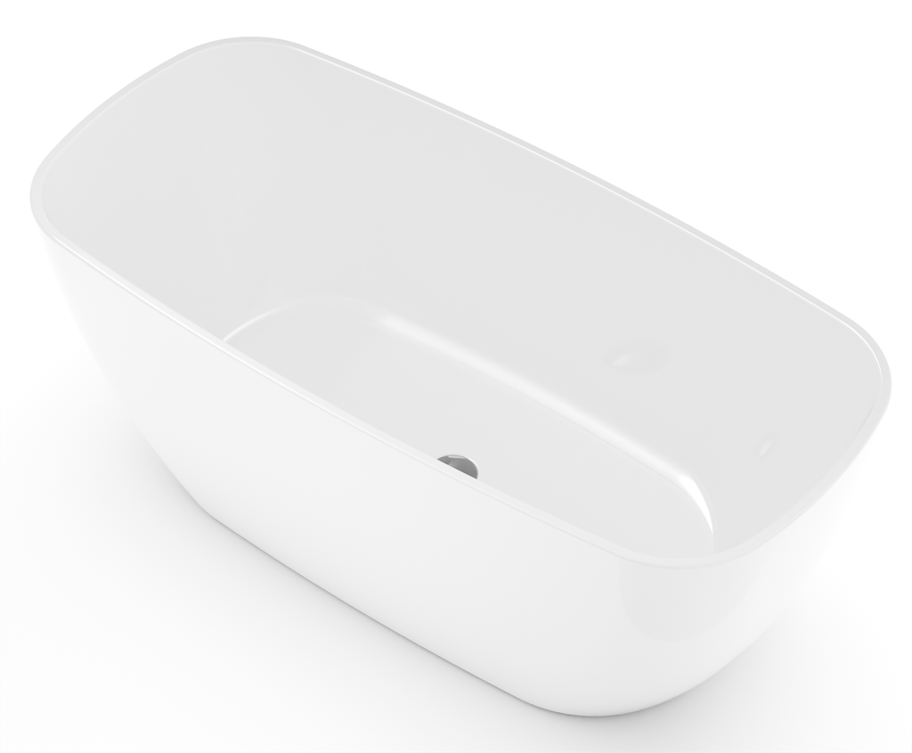 [55596] 1450*680*580mm Matte White Orta Acrylic Freestanding Bath None Overflow,40mm Waste And Pipe Inlcuded