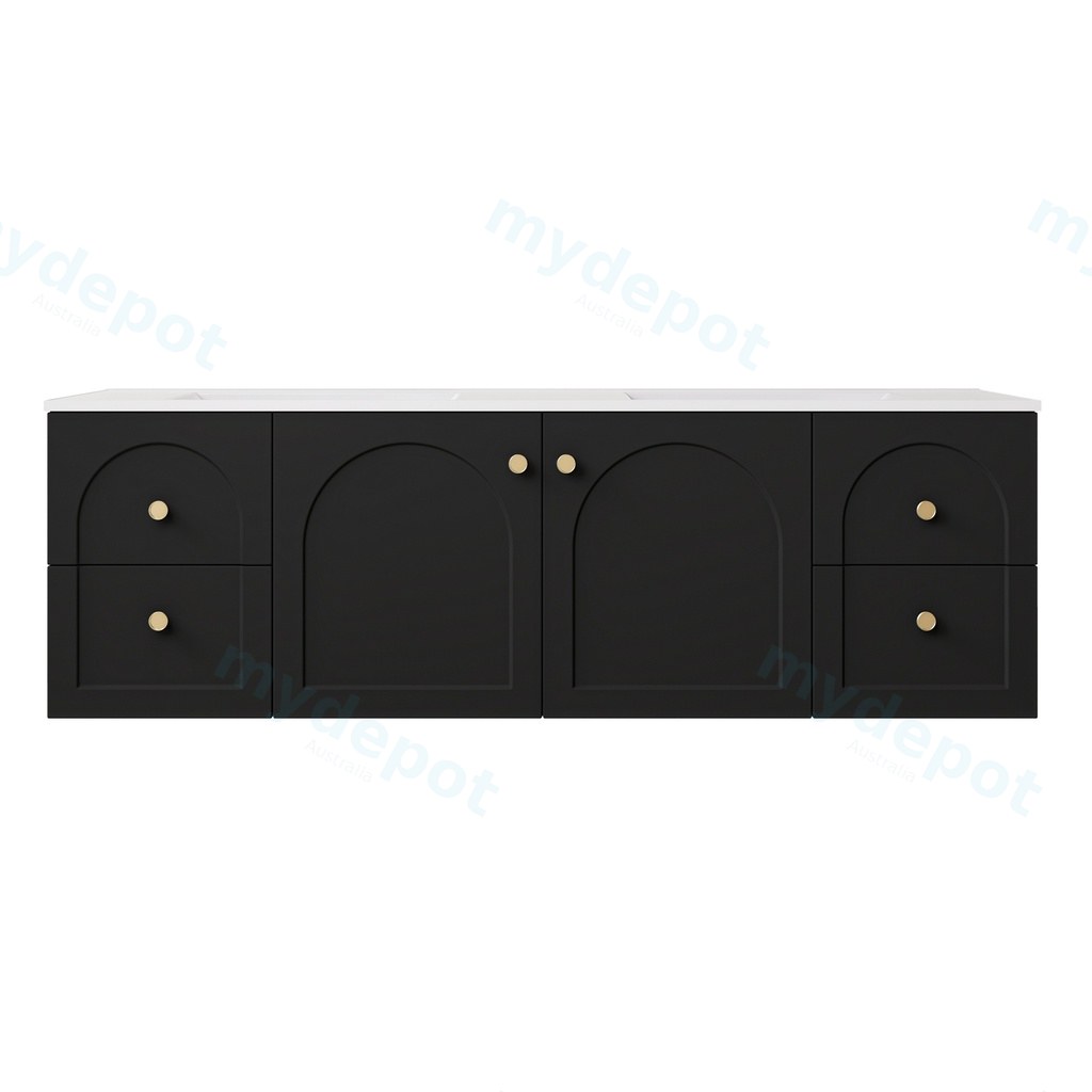 1490*455*470mm Matte Black Chester Federation Wall Hung PVC Cabinet