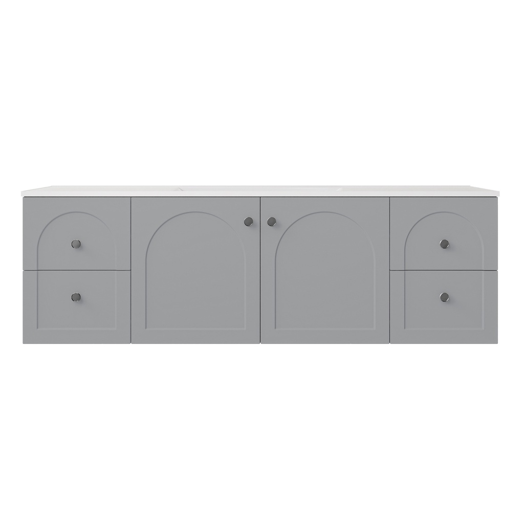 [56811] 1490*455*470mm Matte Grey Chester Federation Wall Hung PVC Cabinet