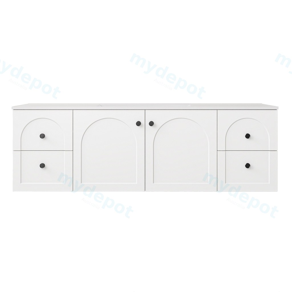 1490*455*470mm Matte White Chester Federation Wall Hung PVC Cabinet