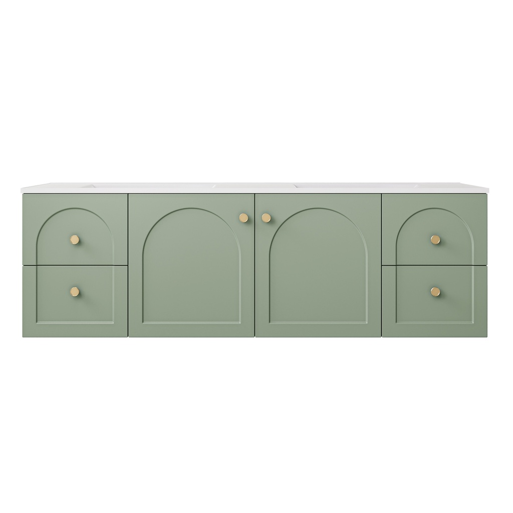 [56812] 1490*455*470mm Olive Green Chester Federation Wall Hung PVC Cabinet