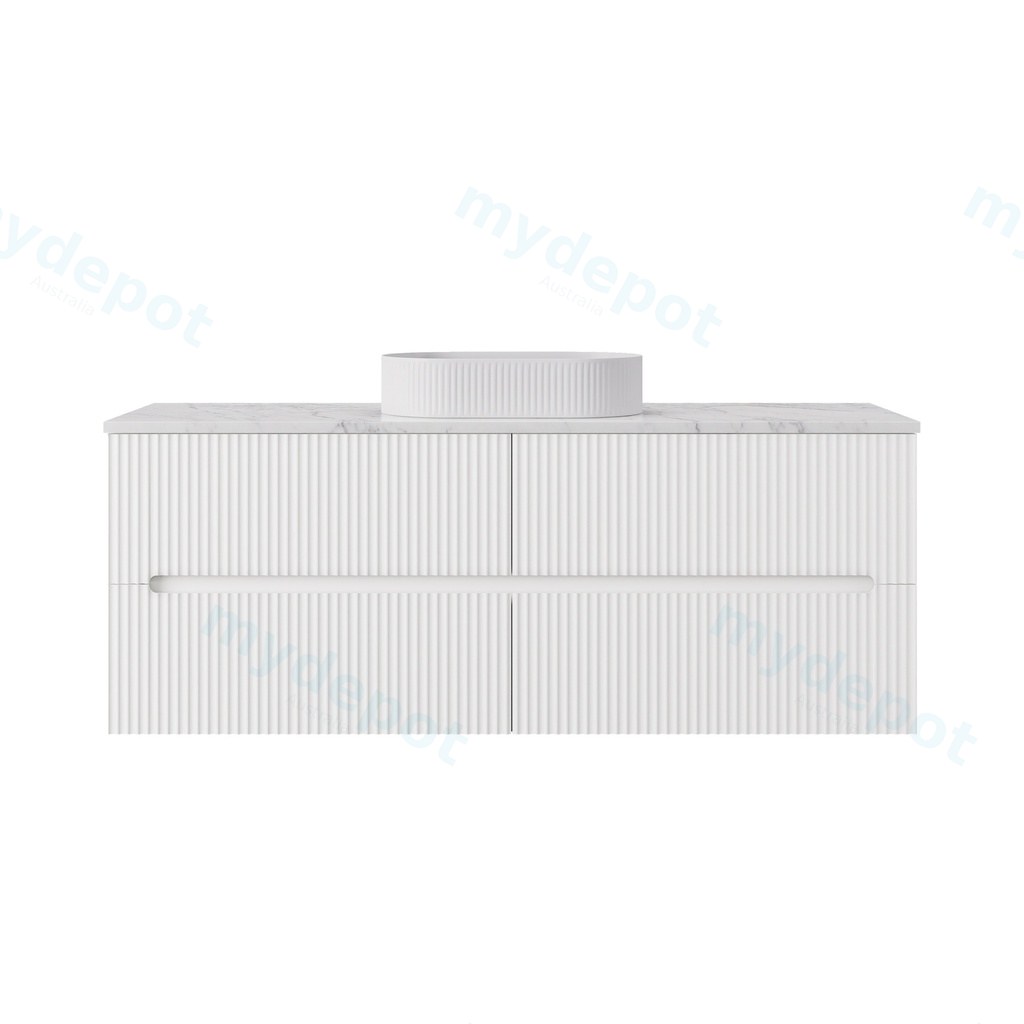 1490*455*540mm Matte White Cabarita Morden Wall Hung PVC Cabinet For Single Bowl Only
