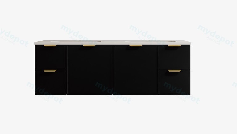 1490*455*560mm Matte Black Madura Federation Wall Hung PVC Cabinet