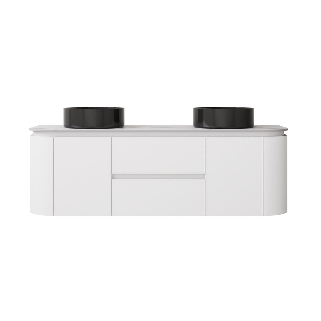 [56680] 1490X455X470mm Matte White Devito Modern Wall Hung Vanity PVC Cabinet