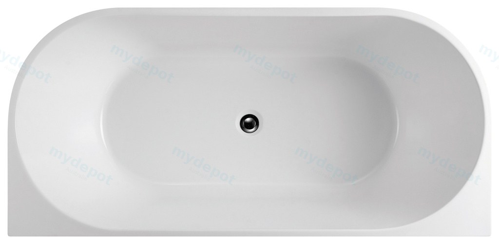 1490X750X600mm Gloss WhiteDover Back To Wall Free Standing Bath None Overflow 40mm Waste+Pipe Supplied