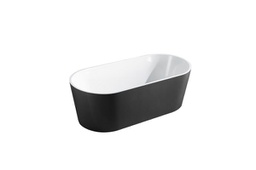 [50166] 1500*750*590mm Iseo Ultra Slim Freestanding Black&White White Bathtub