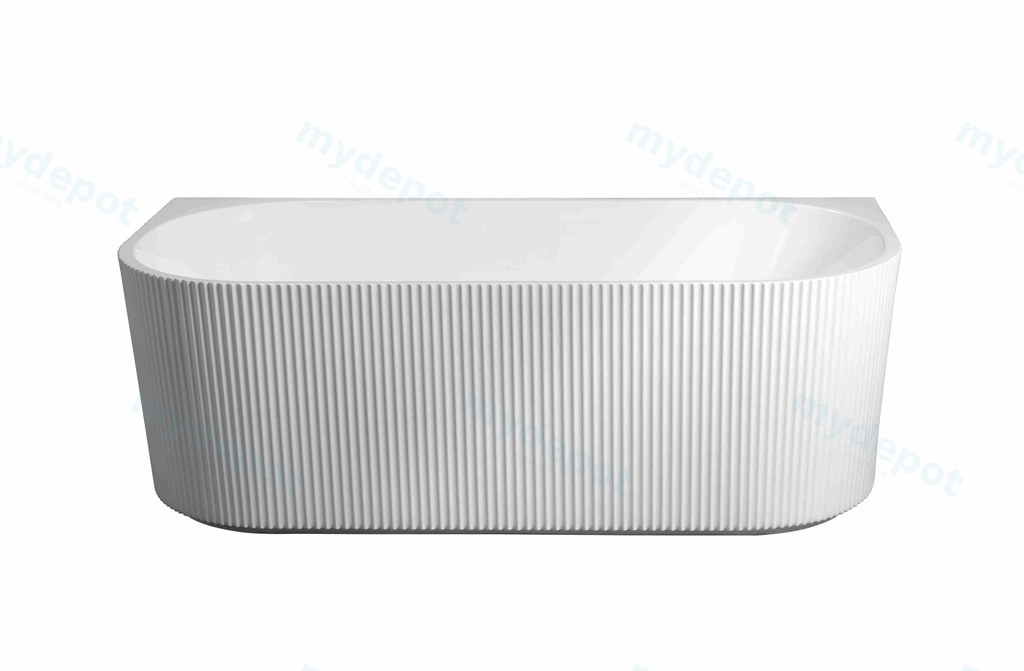 1500*750*590mm Rose Fluted Freestanding Back To Wall Matt White Bathtub