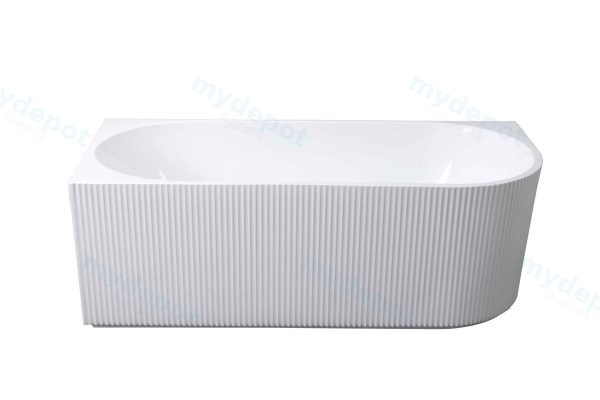 [50193] 1500*750*590mm Rose V-Groove Left Hand Corner Matt White Bathtub
