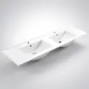 1500L*460D*180HMM GLOSS WHITE THIN EDGE CERAMIC TOP DOUBLE BOWLS