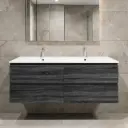 1500mm Dark Grey MDF 4 Drawers Wall Hung Bathroom Vanity Cabinet Only