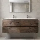 1500mm Dark Oak MDF 4 Drawers Wall Hung Bathroom Vanity Cabinet Only