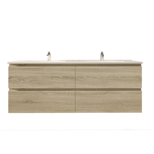 [93025/Q1546WO-D] 1500mm White Oak MDF 4 Drawers Wall Hung Bathroom Vanity Cabinet Only