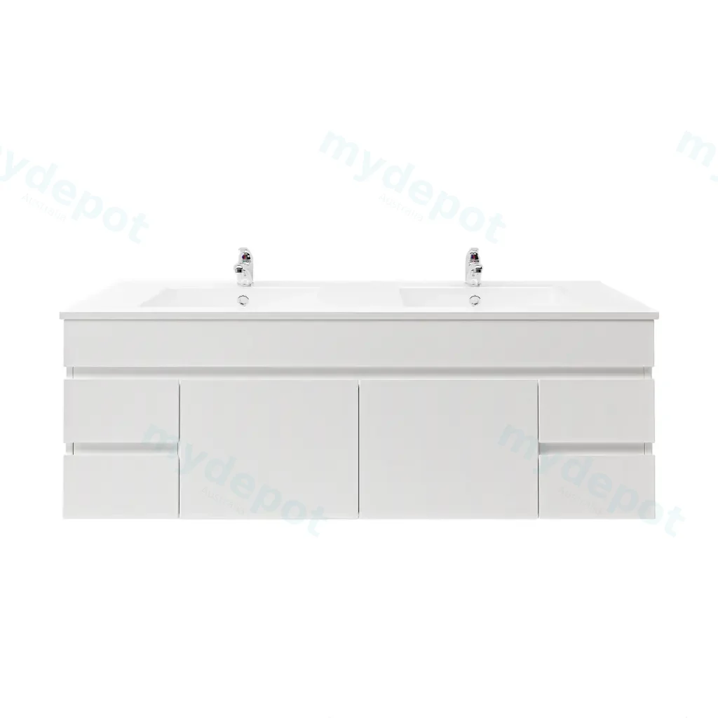 1500mm Wall Hung Bathroom Vanity Cabinet Only PVC Gloss White