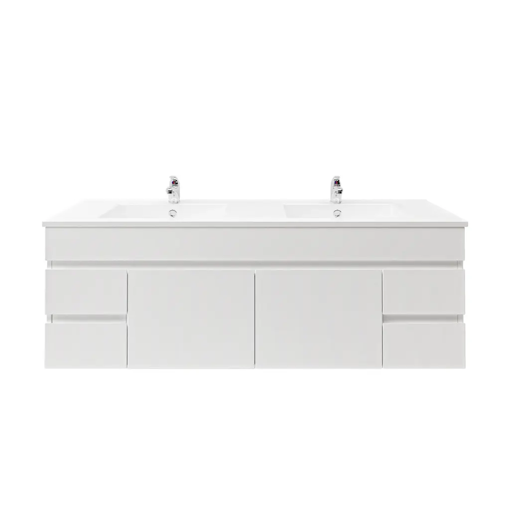 1500mm Wall Hung Bathroom Vanity Cabinet Only PVC Gloss White