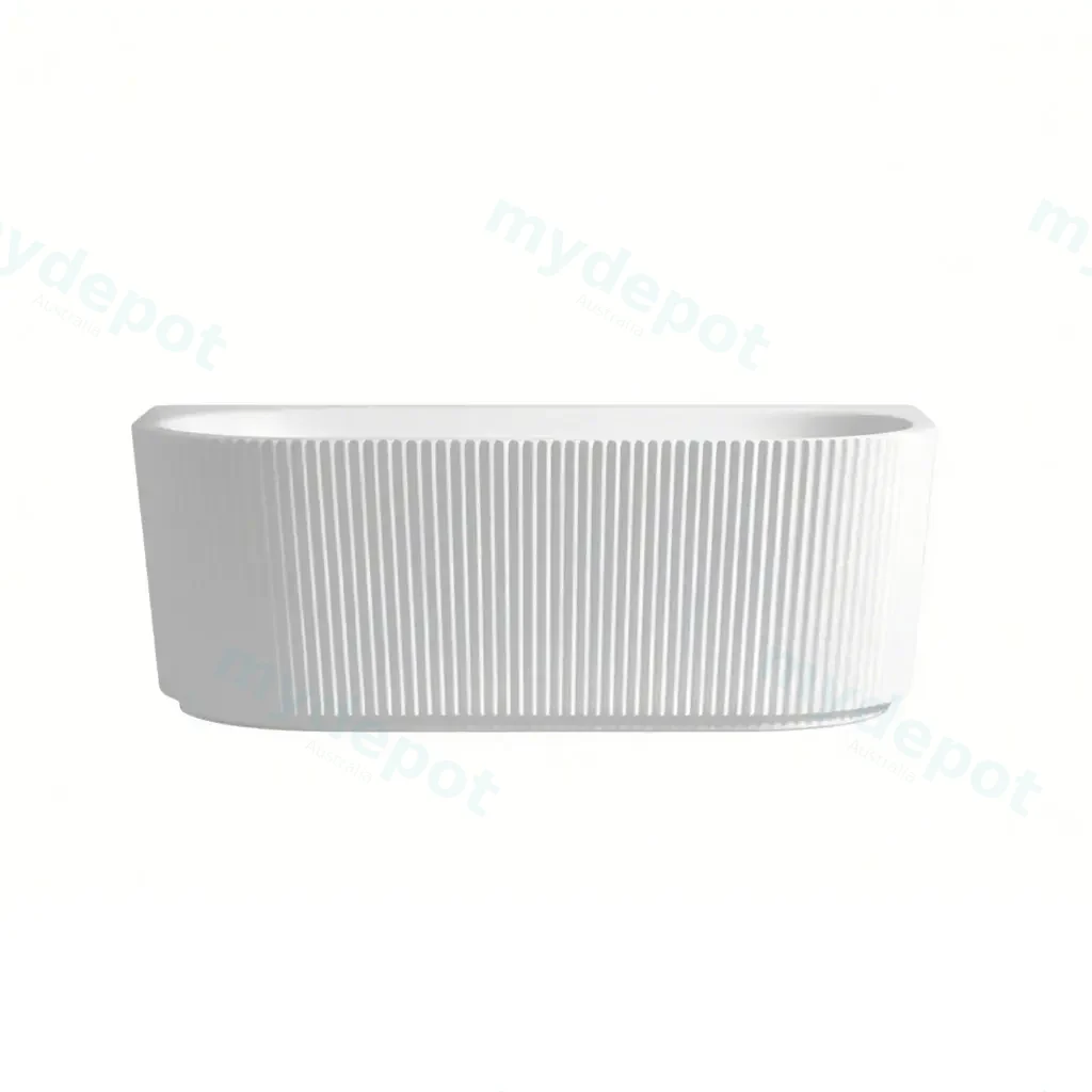 1500X750X580mm Gloss White Bingie Fluted Skirt Bath Back To Wall None Overflow 40mm Waste+Pipe Supplied